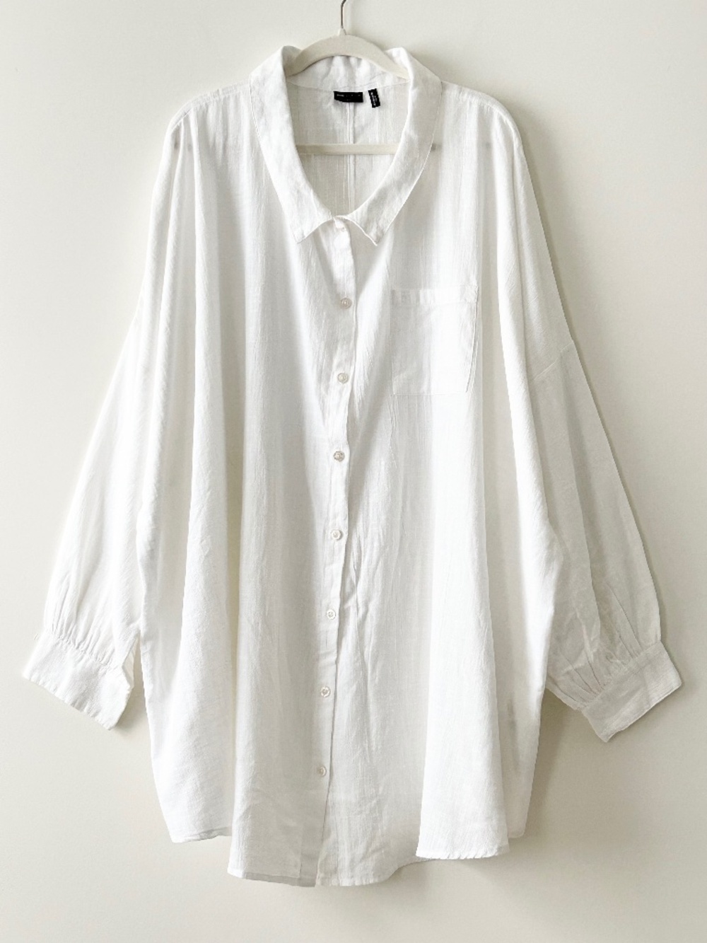 ASOS 100% Cotton White Cream Oversized Button Up Shirt